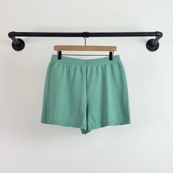 NWT J. Crew High Waisted Cotton Cashmere Sweater Short Heather Spearmint - Picture 6 of 7